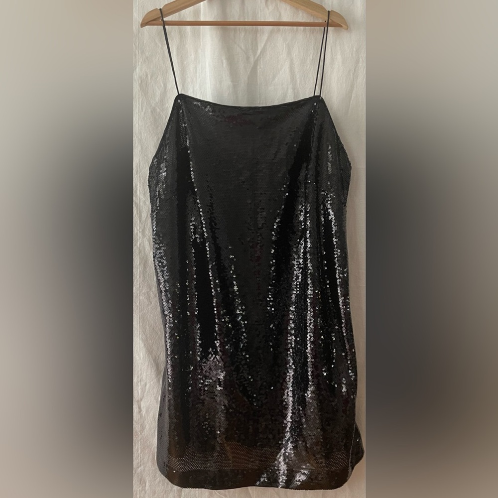 H&M Black Sequin Mini Slip Dress - Picture 2 of 8